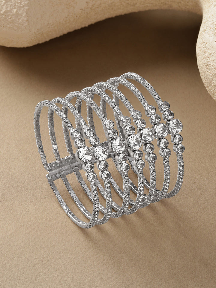 White Studded Multi-Strand Bracelet