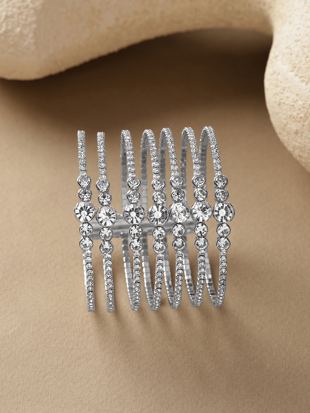 White Studded Multi-Strand Bracelet