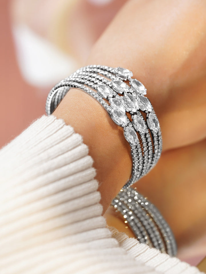 6 Layer American Diamond Zirconia Studded Bracelet