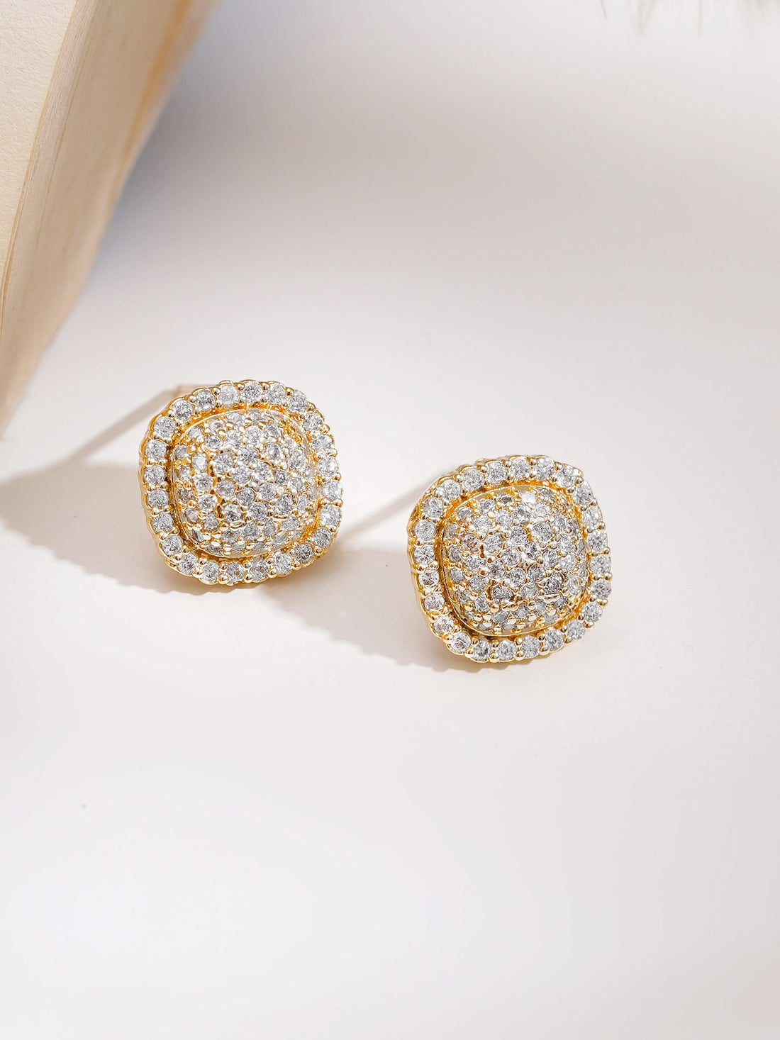 Gold Plated American Diamond Zirconia cubic drop Pendant Set