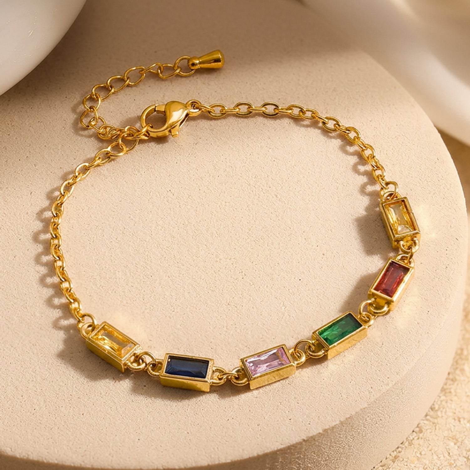 Demi Fine 18K Gold Plated Stainless Steel Multicolor Crystal Bracelet