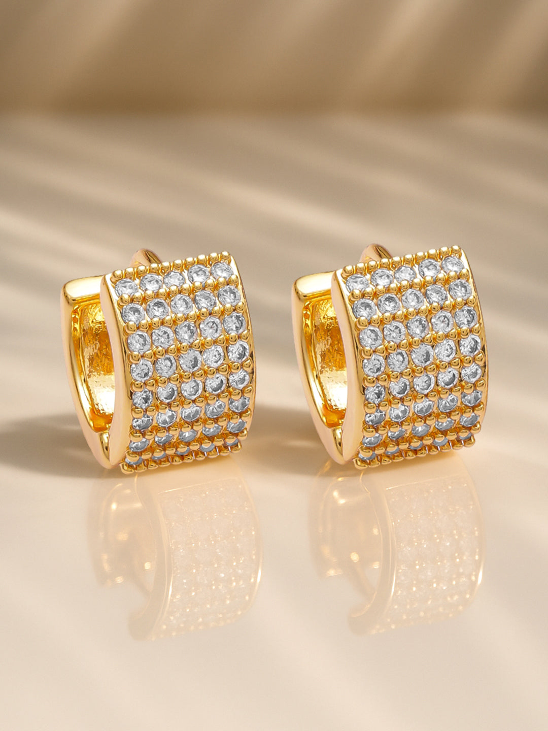 American Diamond Zirconia Wide Hoop Earrings