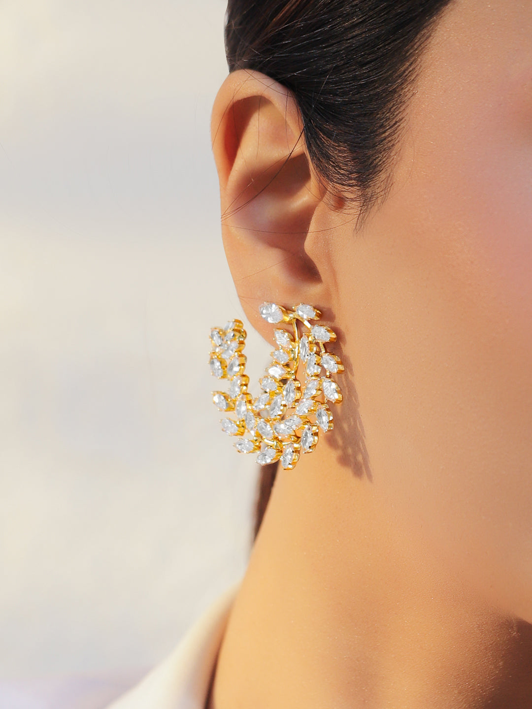 Round Leaf Stud Earrings