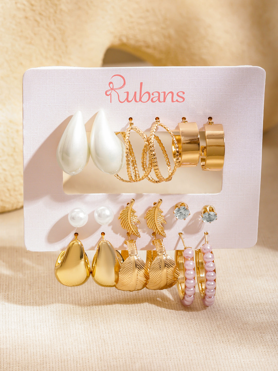 Pack of 9 Hoop & Stud Earrings