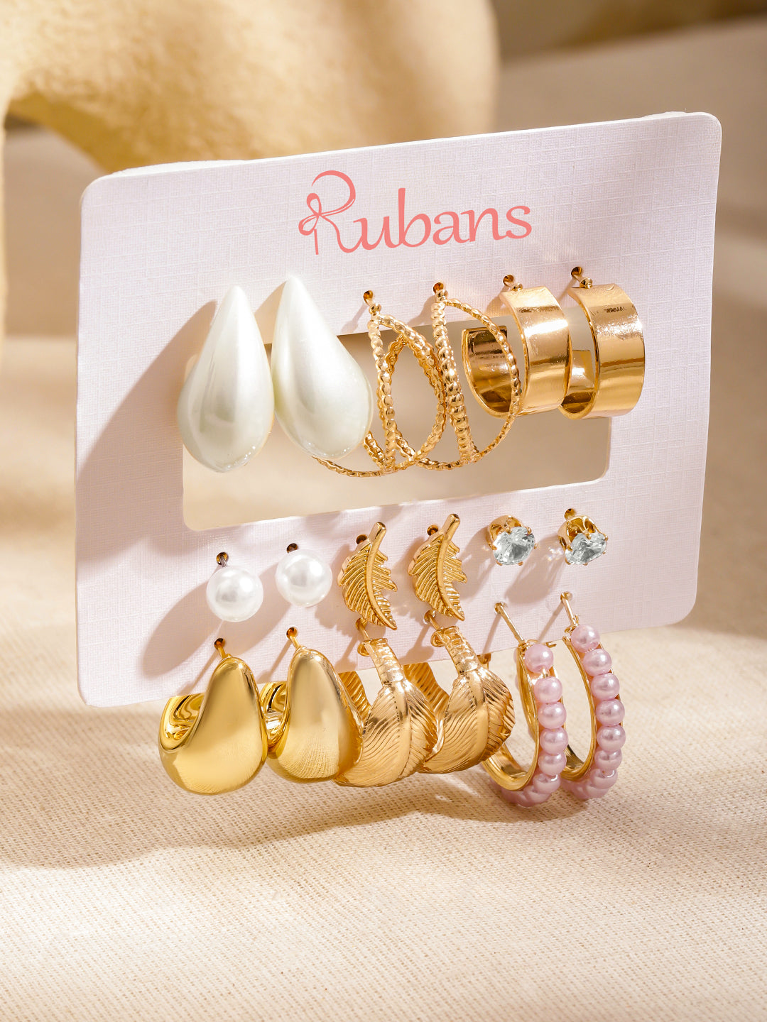 Pack of 9 Hoop & Stud Earrings
