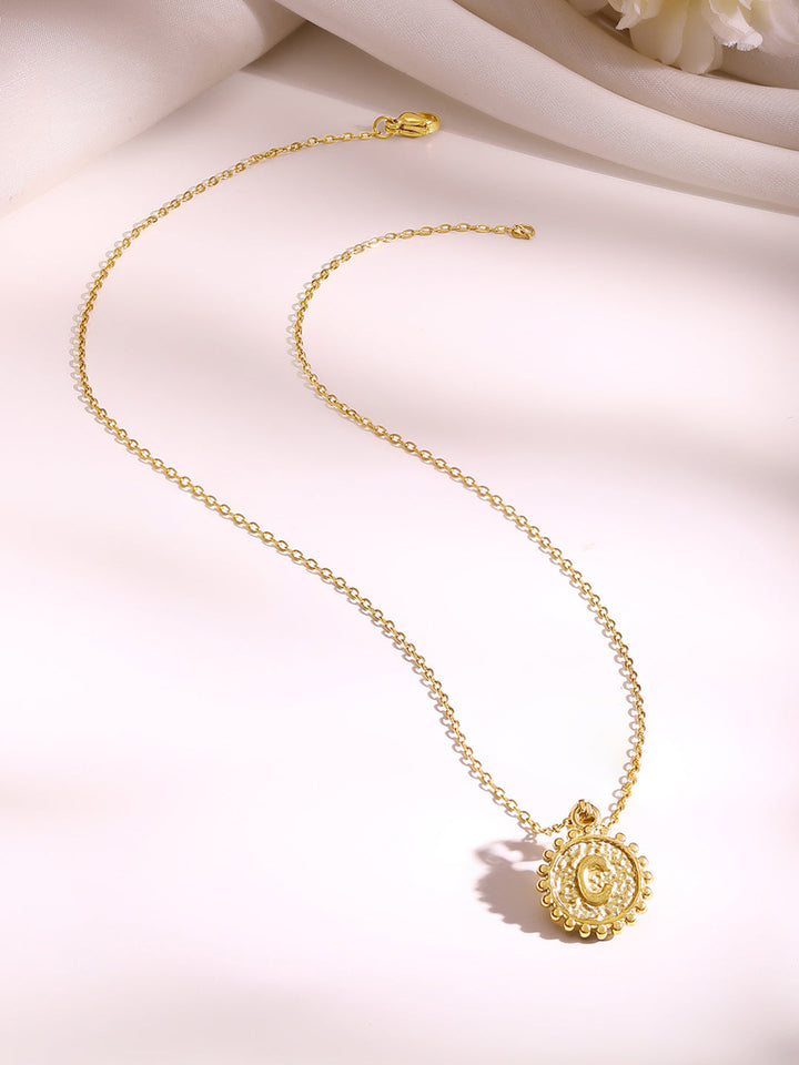 Demi Fine 18K Gold Plated Stainless steel Alphabet C Minimal Pendant Necklace