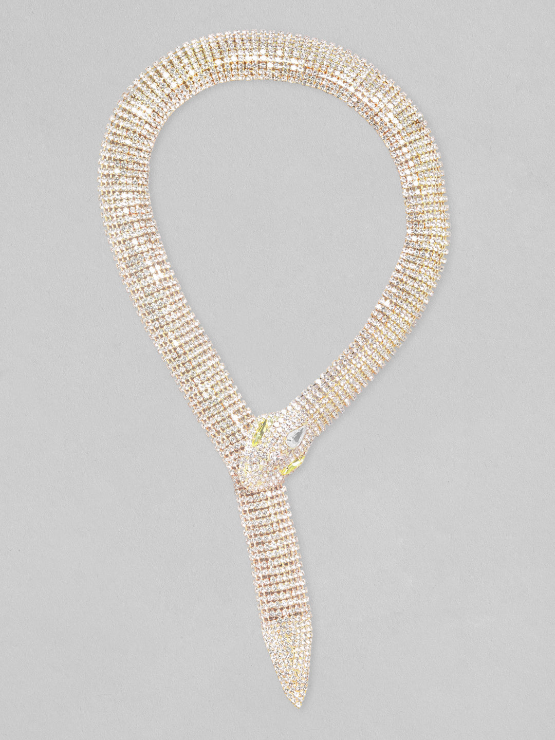 Golden Serpent Zircon Statement Necklace