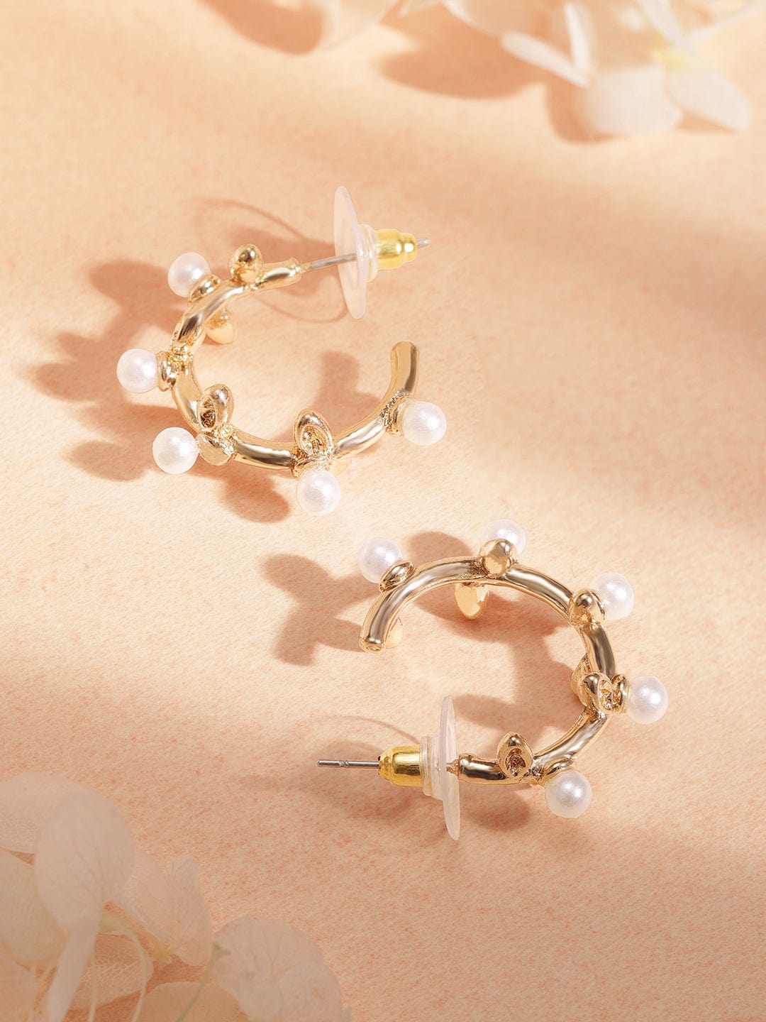 Rubans Gold-Plated Handcrafted Half Hoop Earrings