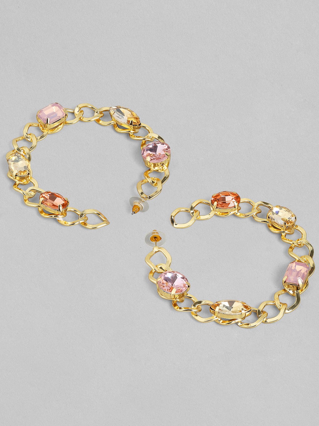 Rubans Gold-Plated Handcrafted Half Hoop Earrings