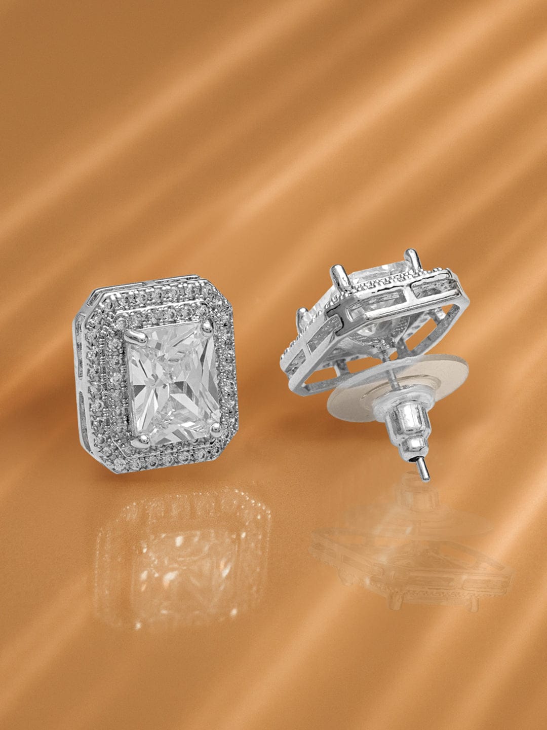 Minimal Luxe Crystal American Diamond Zirconia Studs