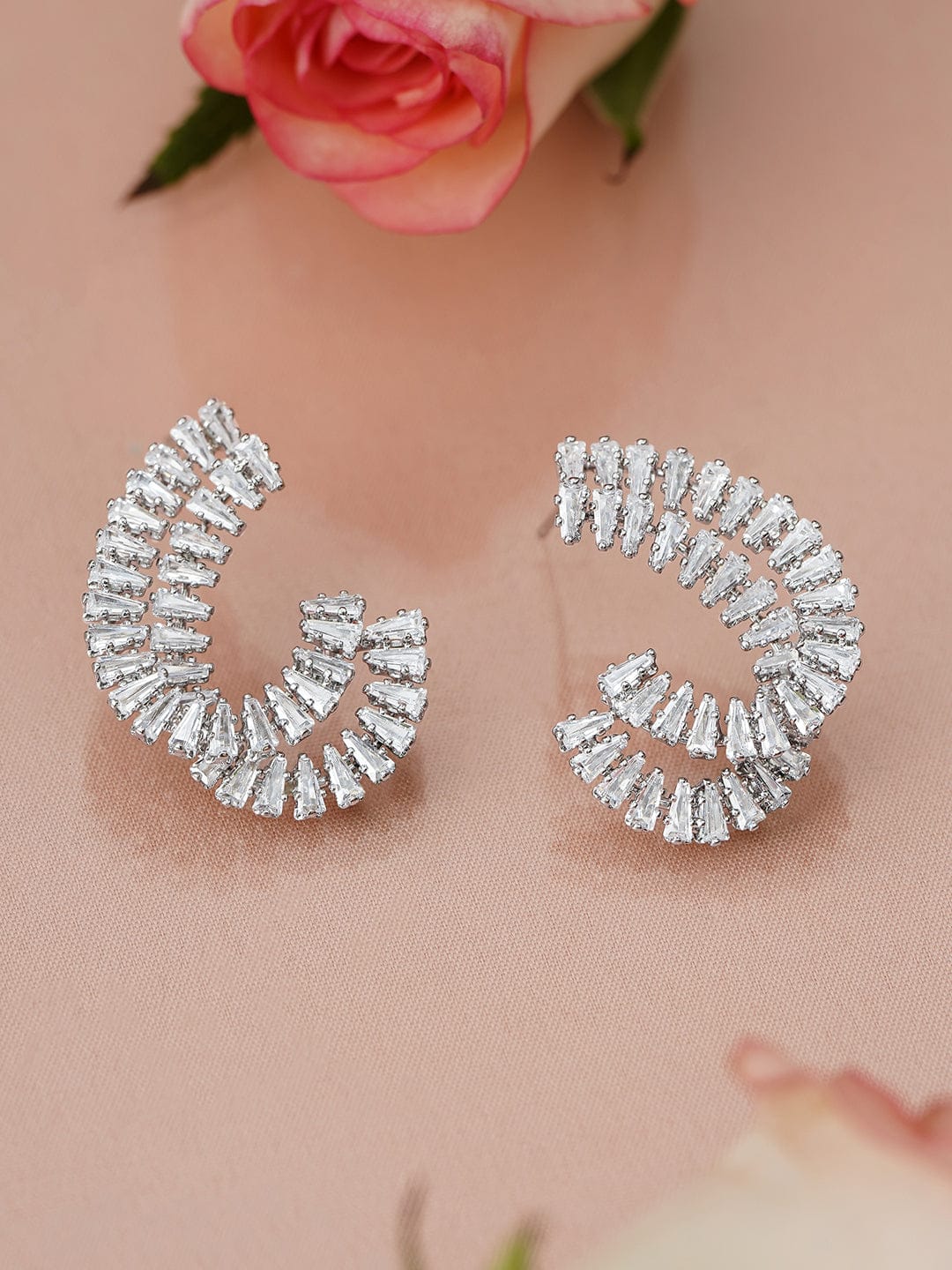Modern Curves American Diamond Zirconia Studs