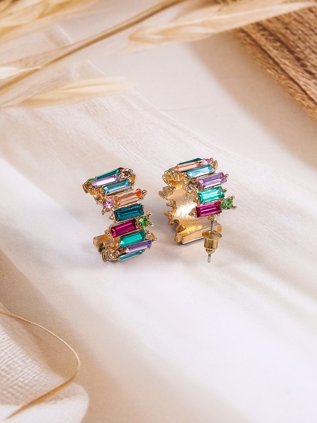 Radiant Multicolored half Hoop Earrings