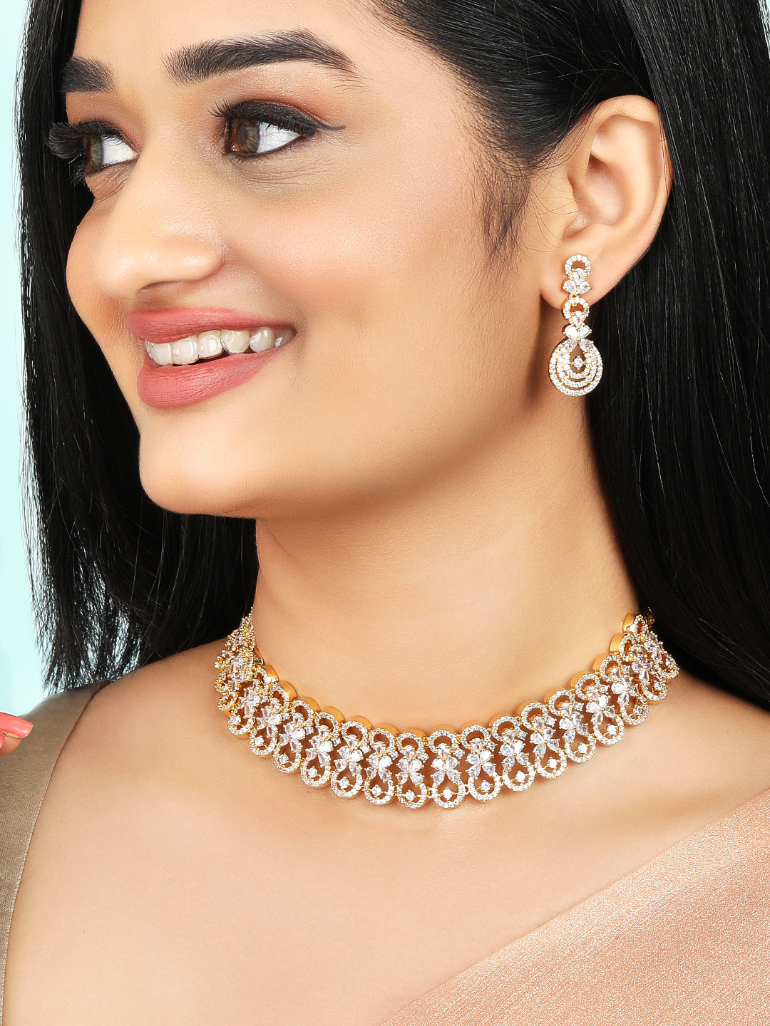 American Diamond Zirconia Choker Set