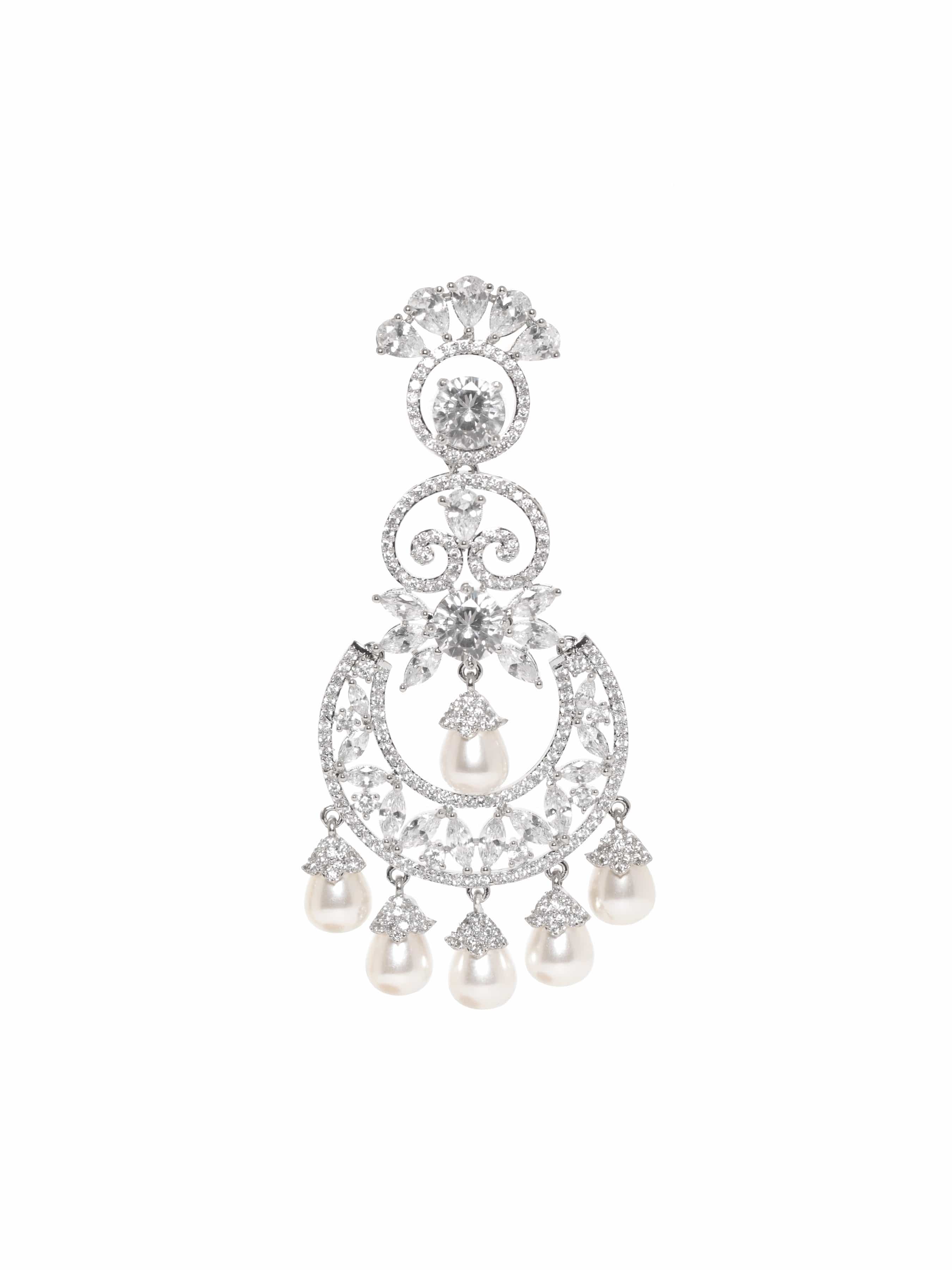 Opulent Red Pearl Dangler Earrings