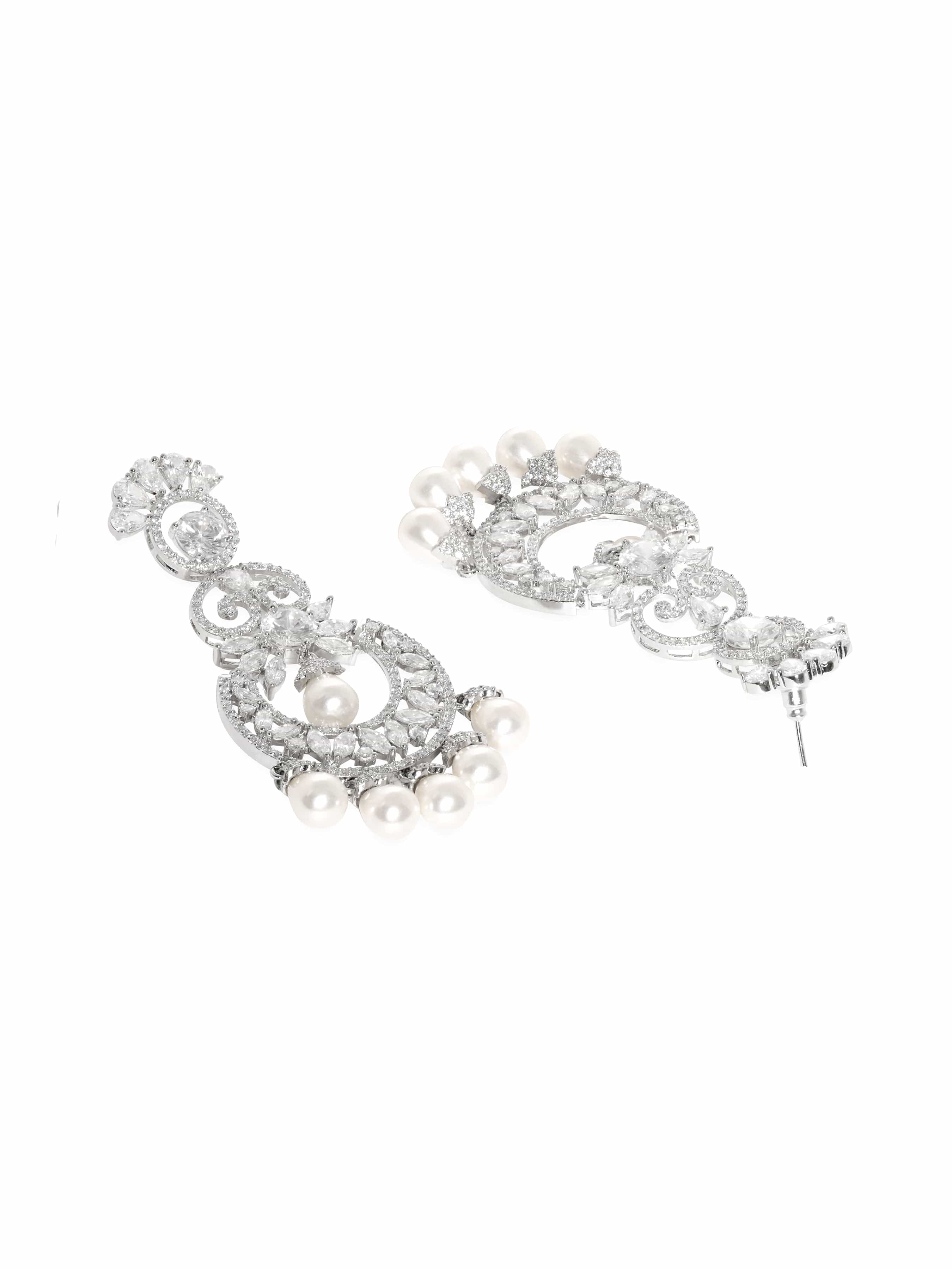 Opulent Red Pearl Dangler Earrings