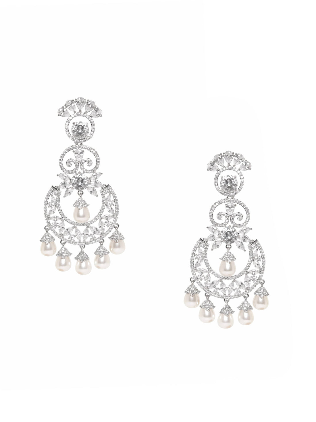 Opulent Red Pearl Dangler Earrings