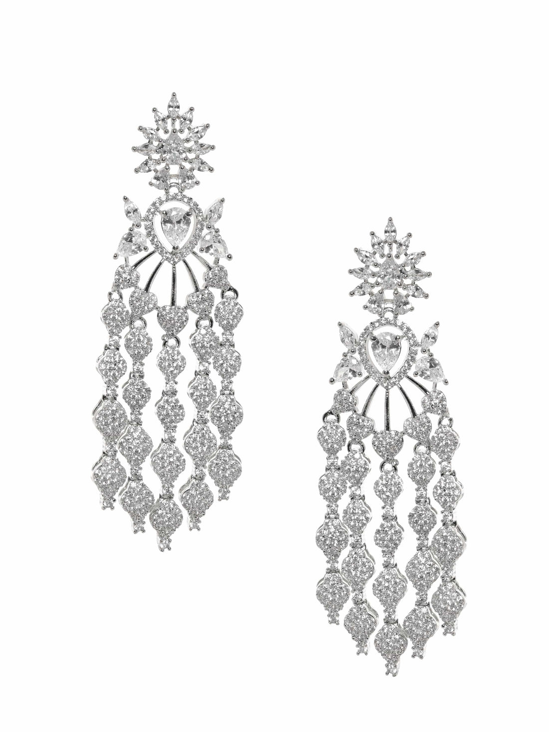 Contemporary Strands American Diamond Zirconia Danglers