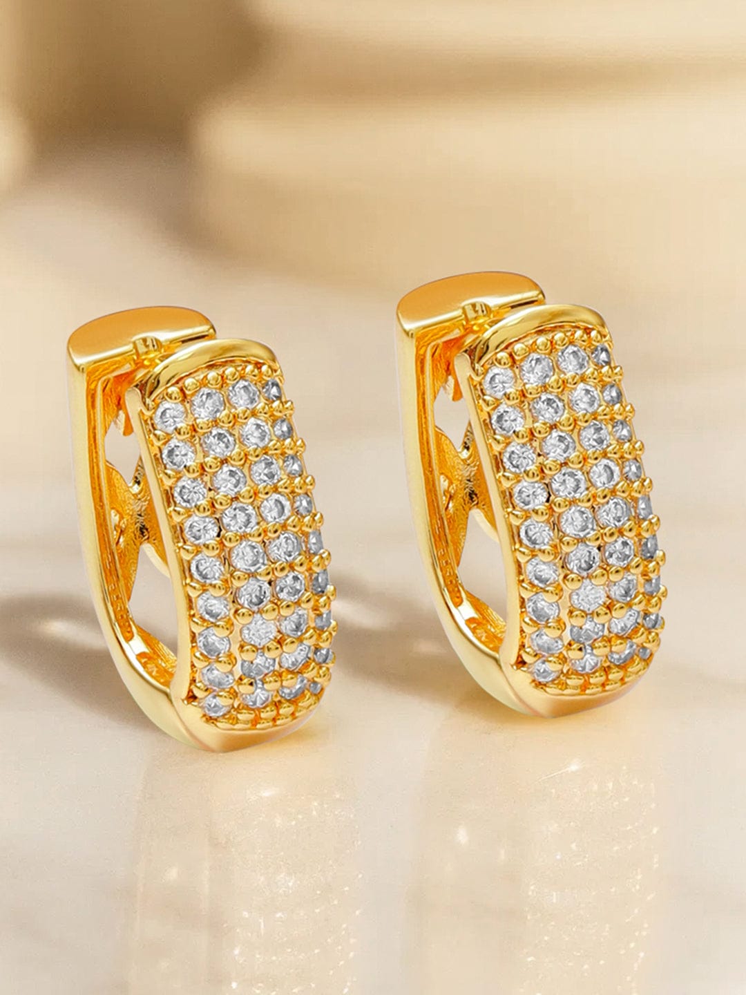 Starlit Gleam American Diamond Zirconia Hoops