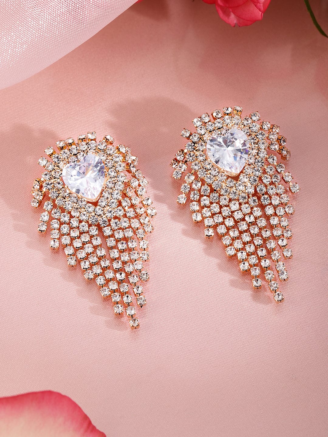 Modern Luxe Multistrand American Diamond Zirconia Earrings