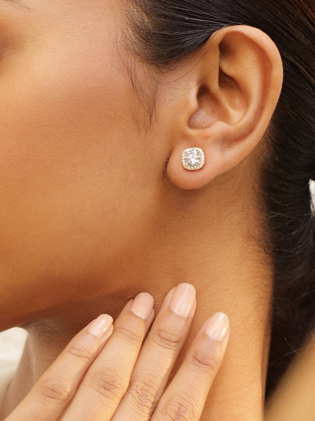 Elegant Aura Soft Square Studs