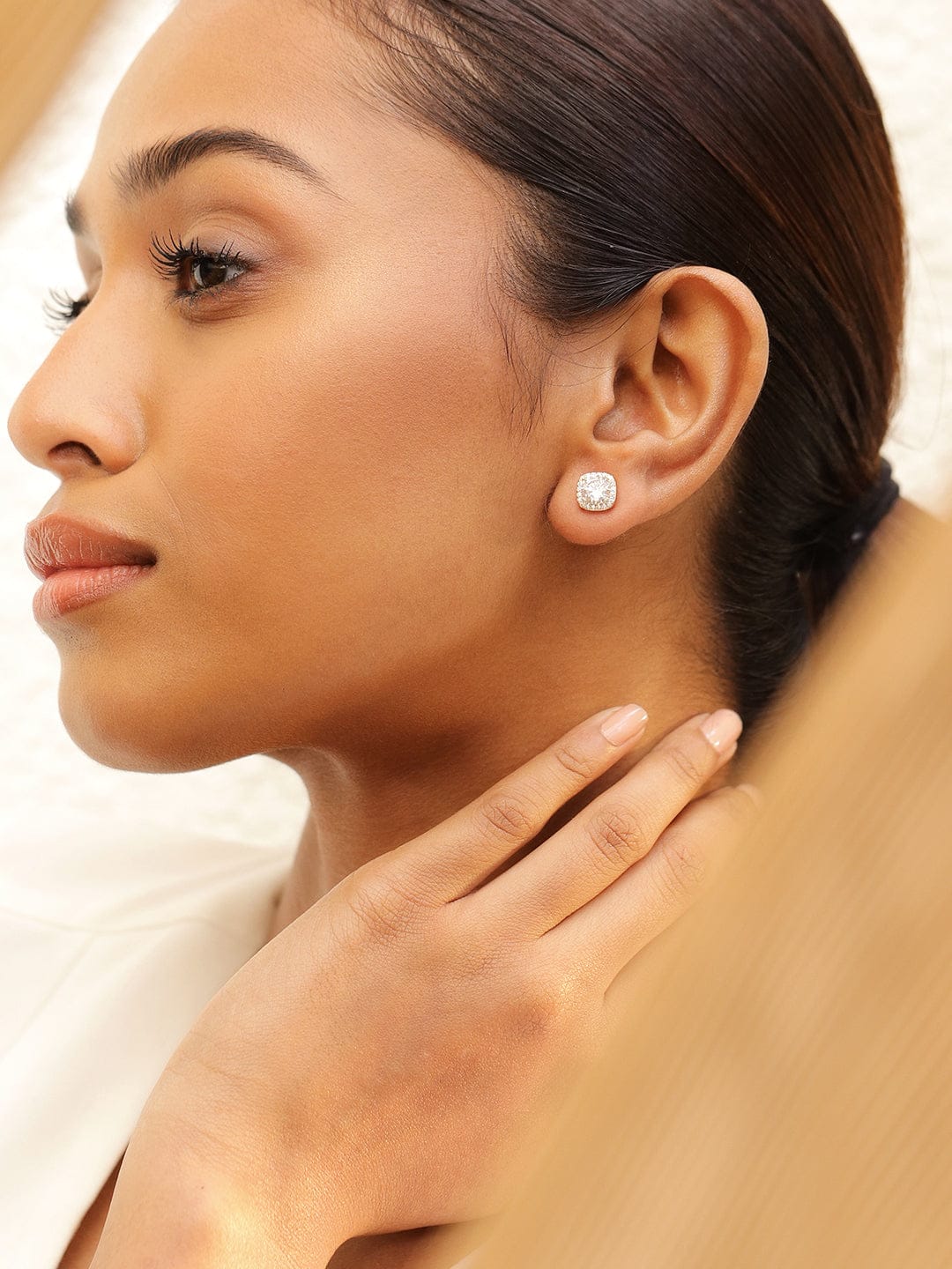 Elegant Aura Soft Square Studs