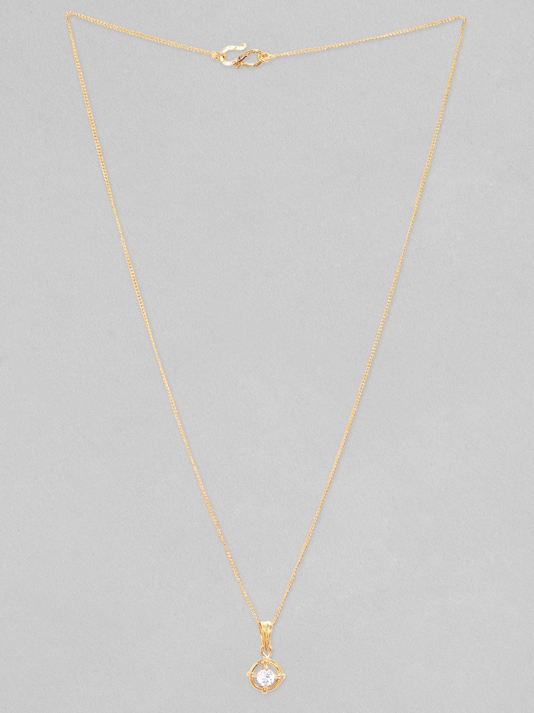 Delicate American Diamond Zirconia Studded Pendant Necklace Chain