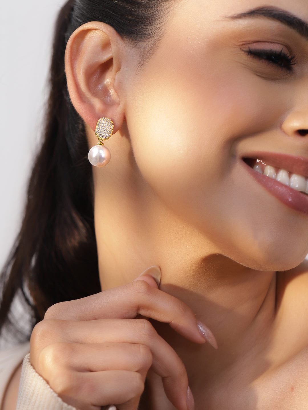 Brilliance & Pearl Drop Earrings
