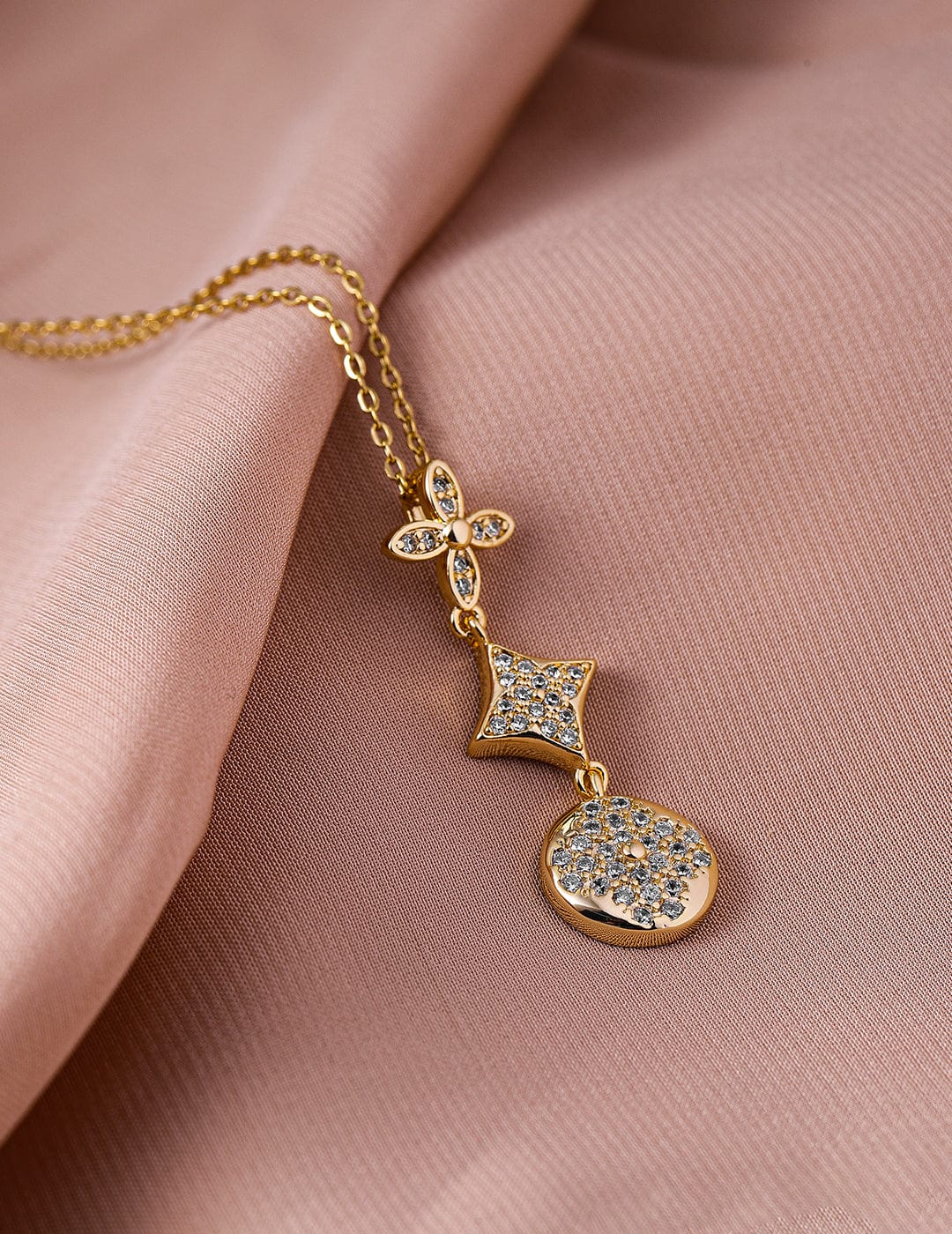 Dazzling American Diamond Zirconia Pendant Stainless Steel Necklace