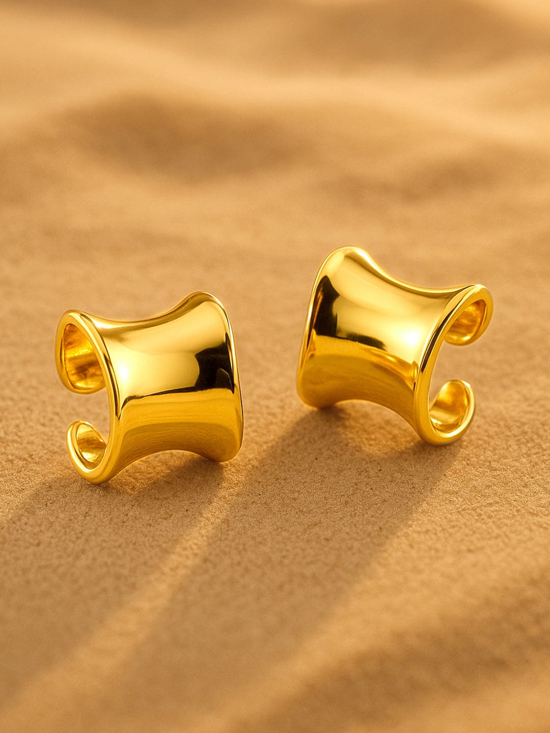 Rubans 18KT Gold Plated Bold Hoop Earring in Stainless Steel Tarnish-Free Design