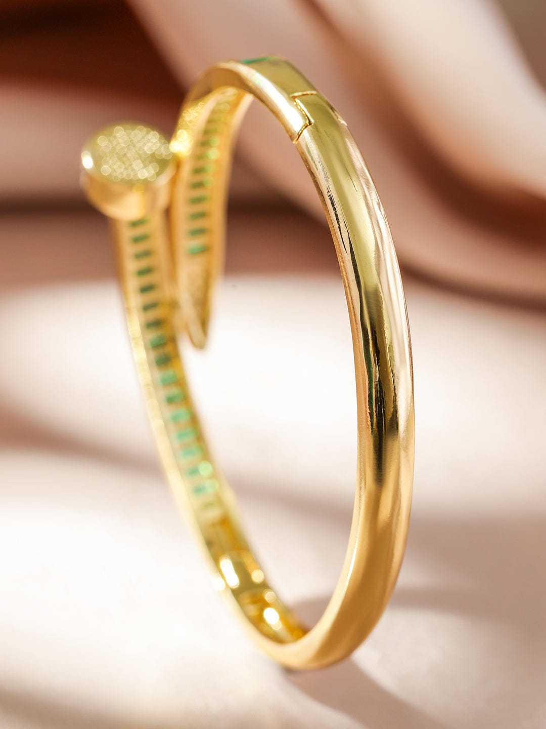 Green Baguette Adjustable Cuff