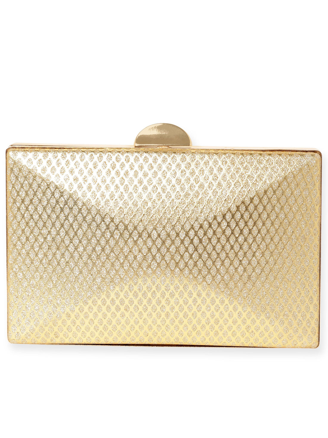 Rubans Artisan Elegance Handcrafted Gold Shimmery Clutch Bag