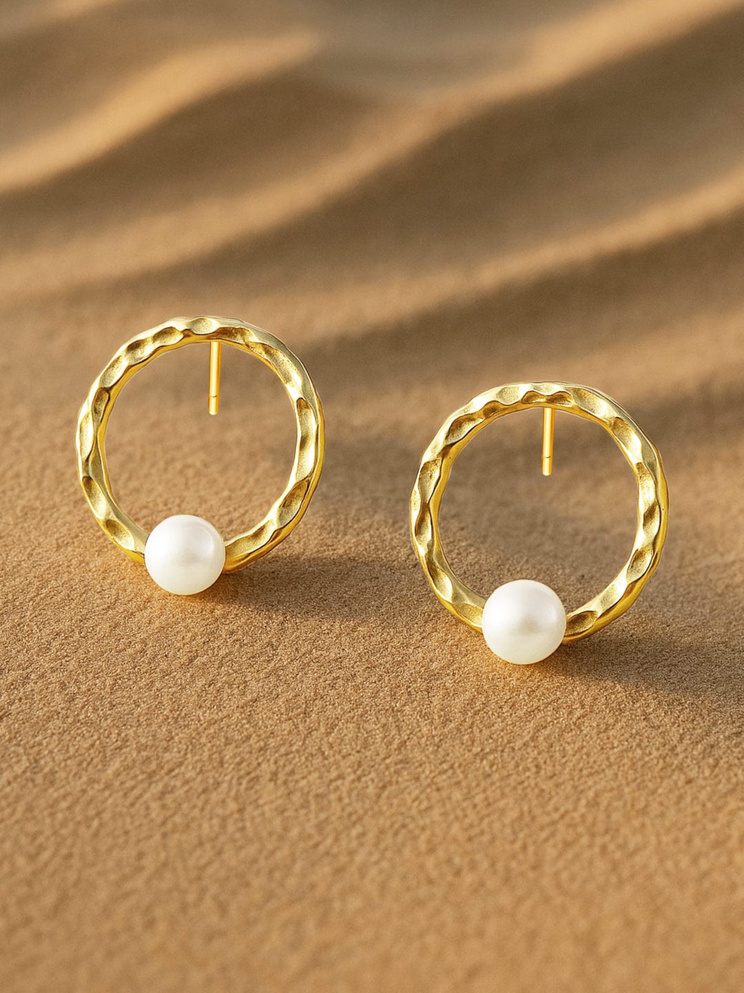Rubans Gold-Plated Circular Hoop Earrings