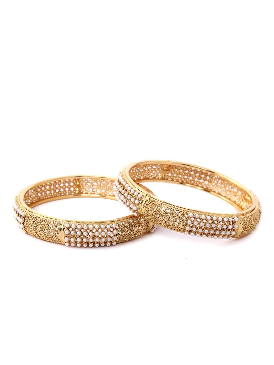 Pearl Adorn Golden Bangles