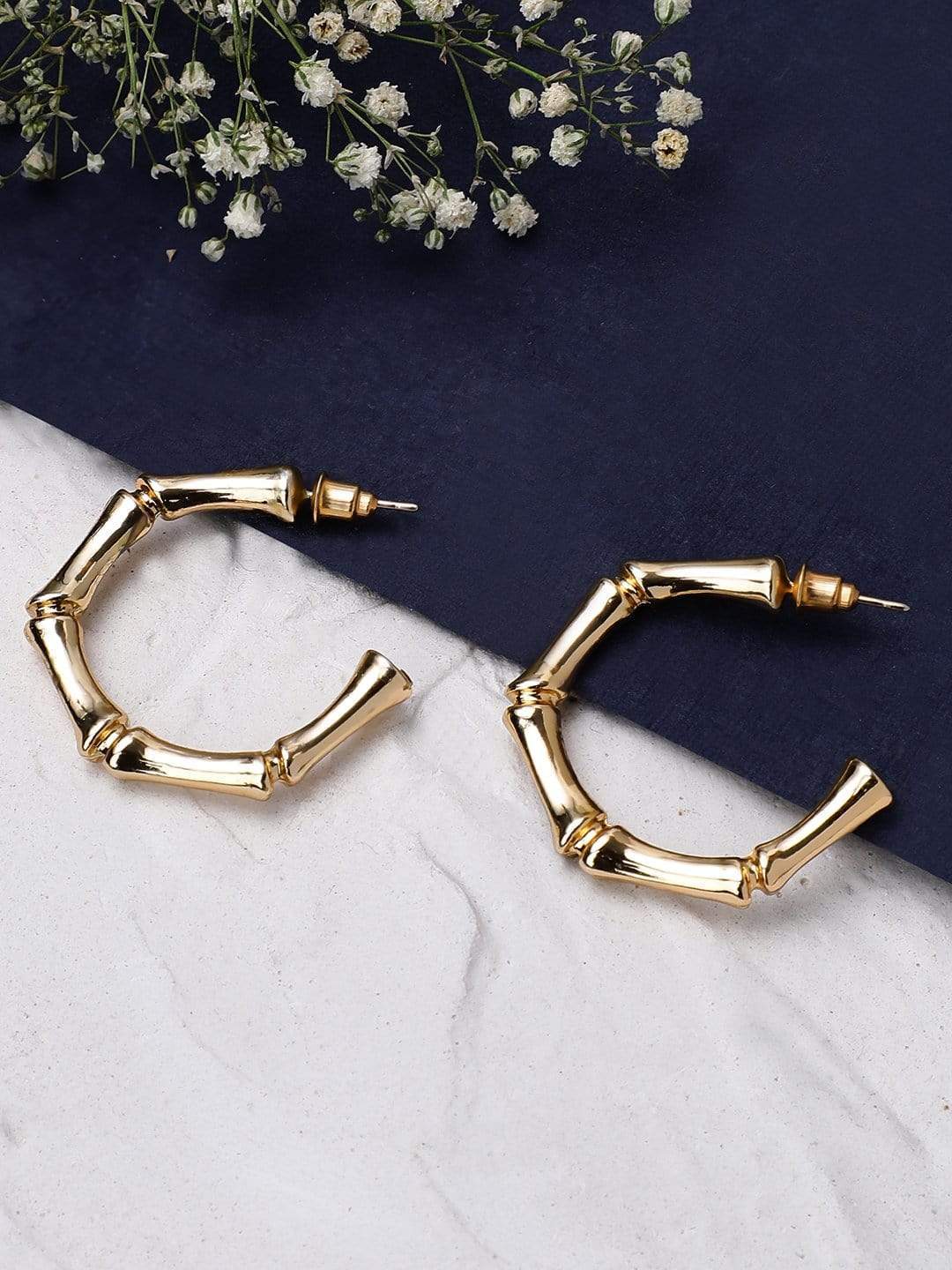 Rubans Gold Plated Handcrafted Hoop Earrings