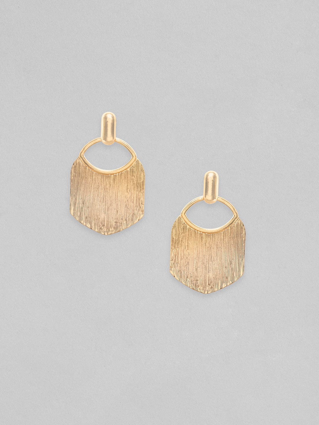 Rubans Voguish Gold Toned Textured Statement Tassel Earrings
