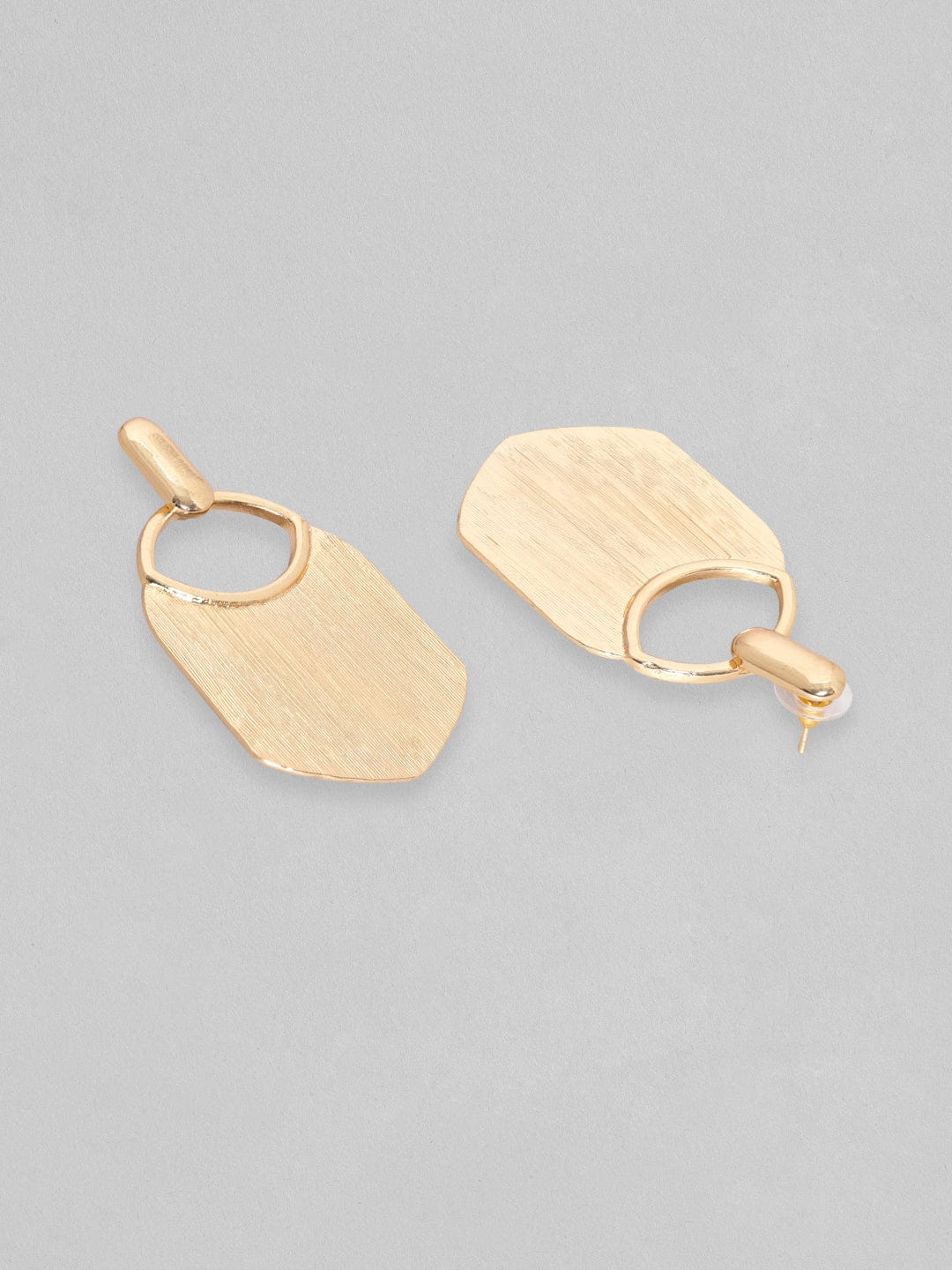 Rubans Voguish Gold Toned Textured Statement Tassel Earrings