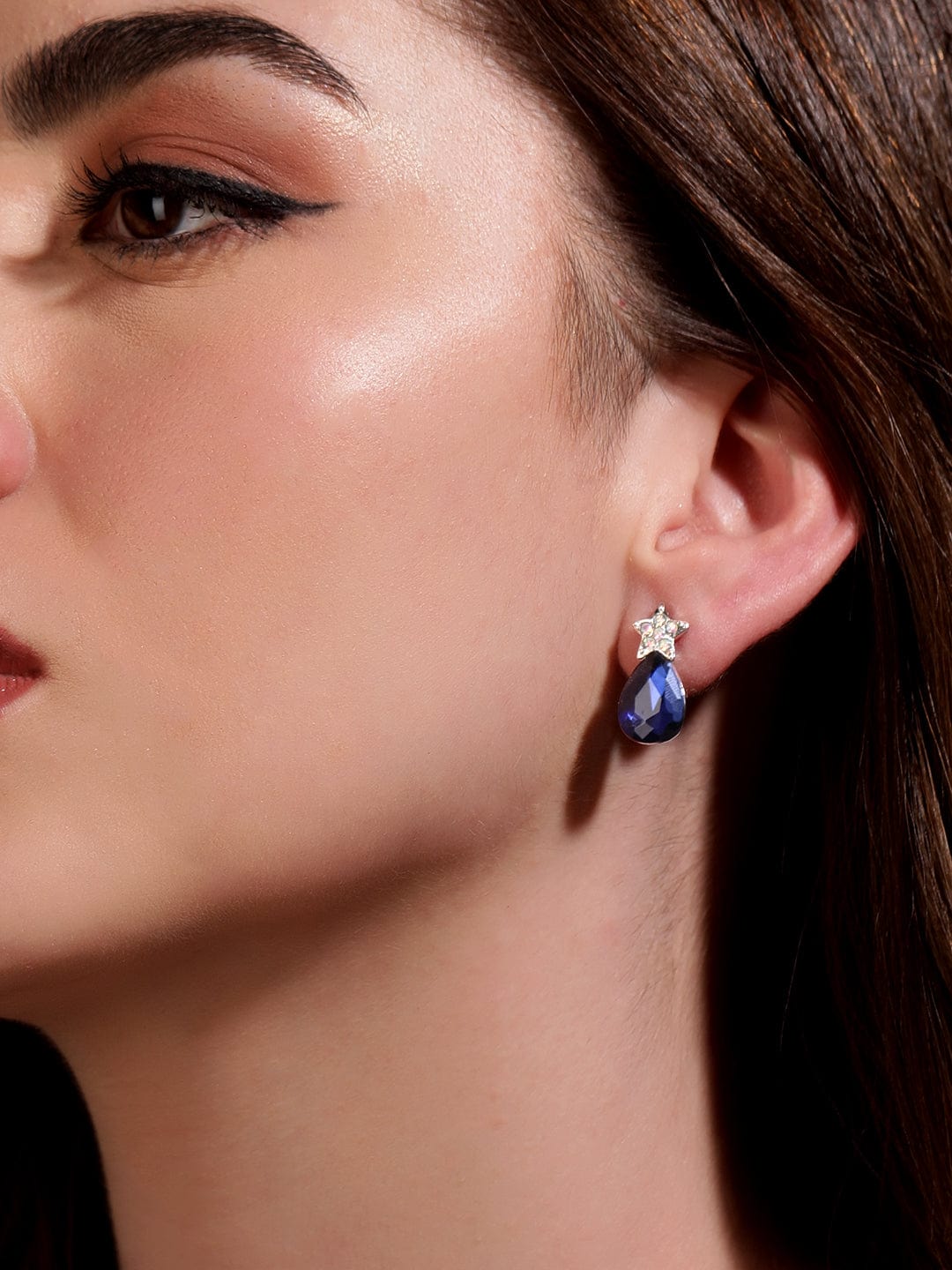 Rubans Petite Blue Stone Studs for Everyday Elegance