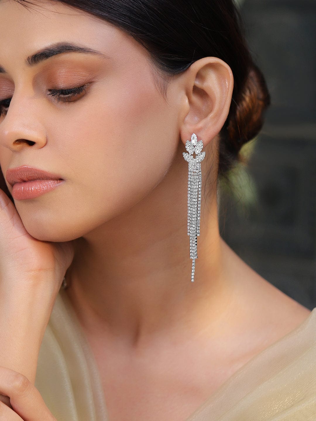 Evening Shine Tassel Statement Earrings