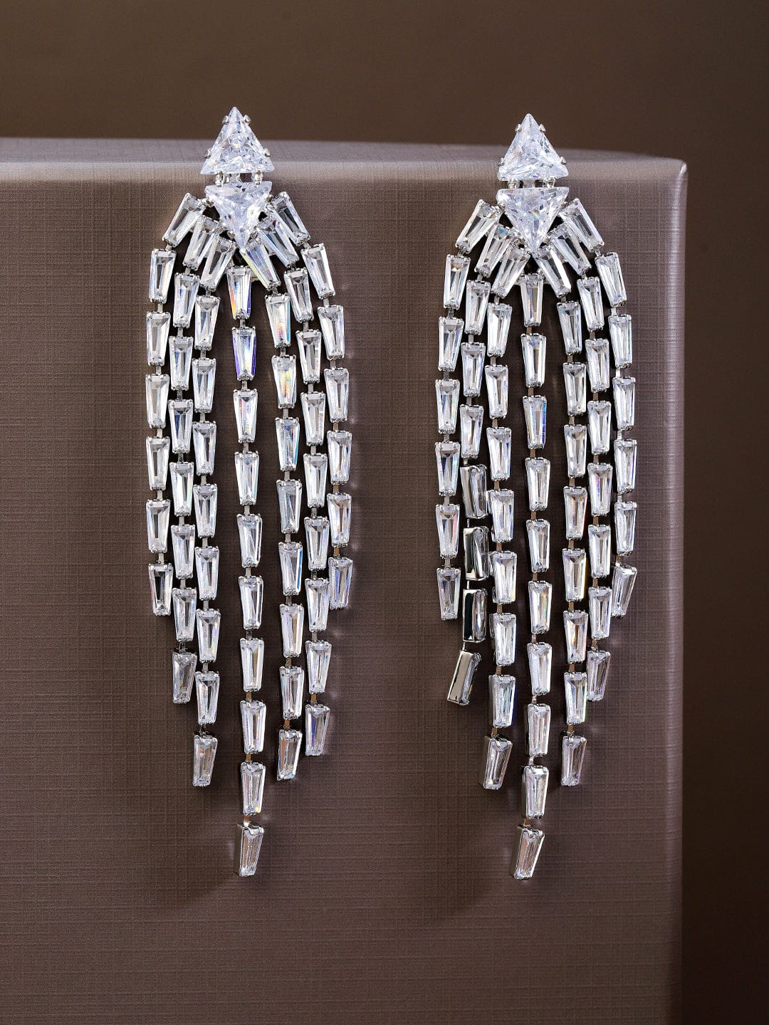Lustrous Multiline Crystal Danglers