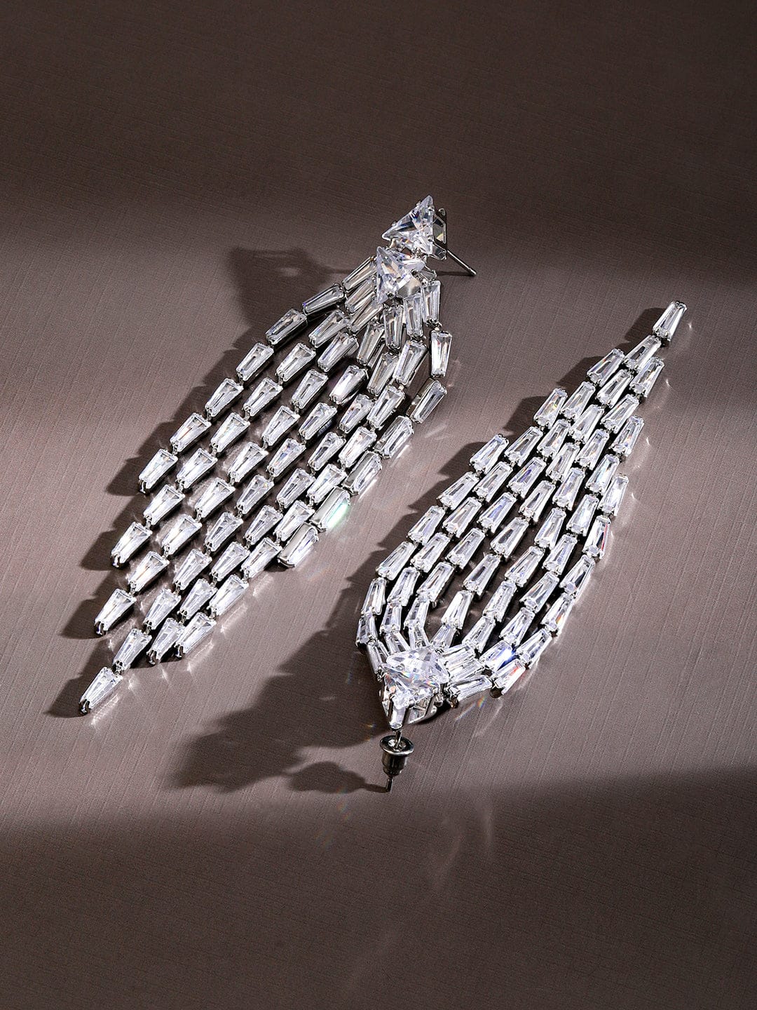 Lustrous Multiline Crystal Danglers
