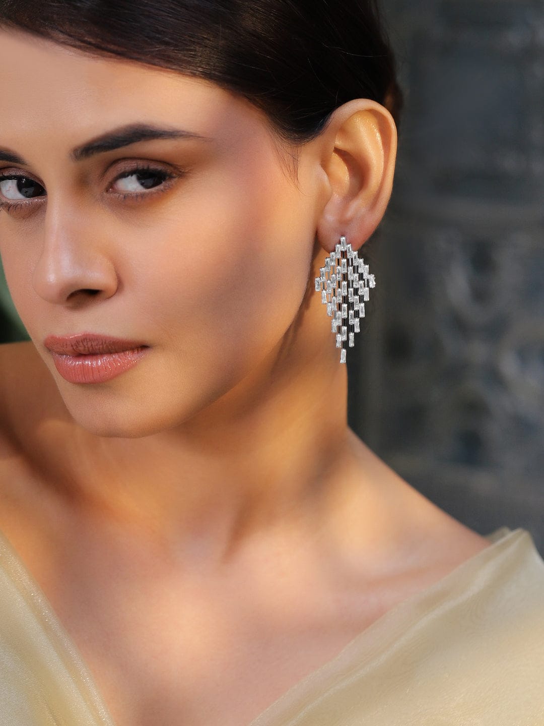 Starry Trail American Diamond Zirconia Danglers