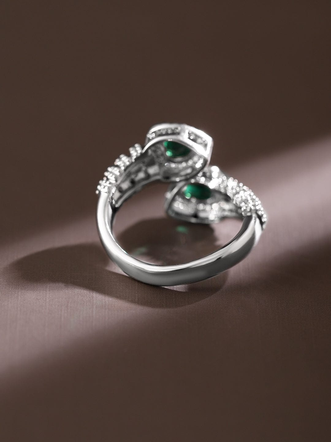 Green Heart American Diamond Zirconia Ring