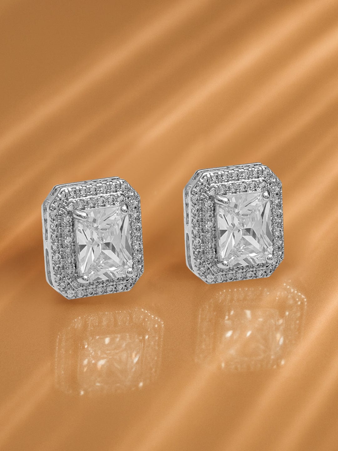 Minimal Luxe Crystal American Diamond Zirconia Studs