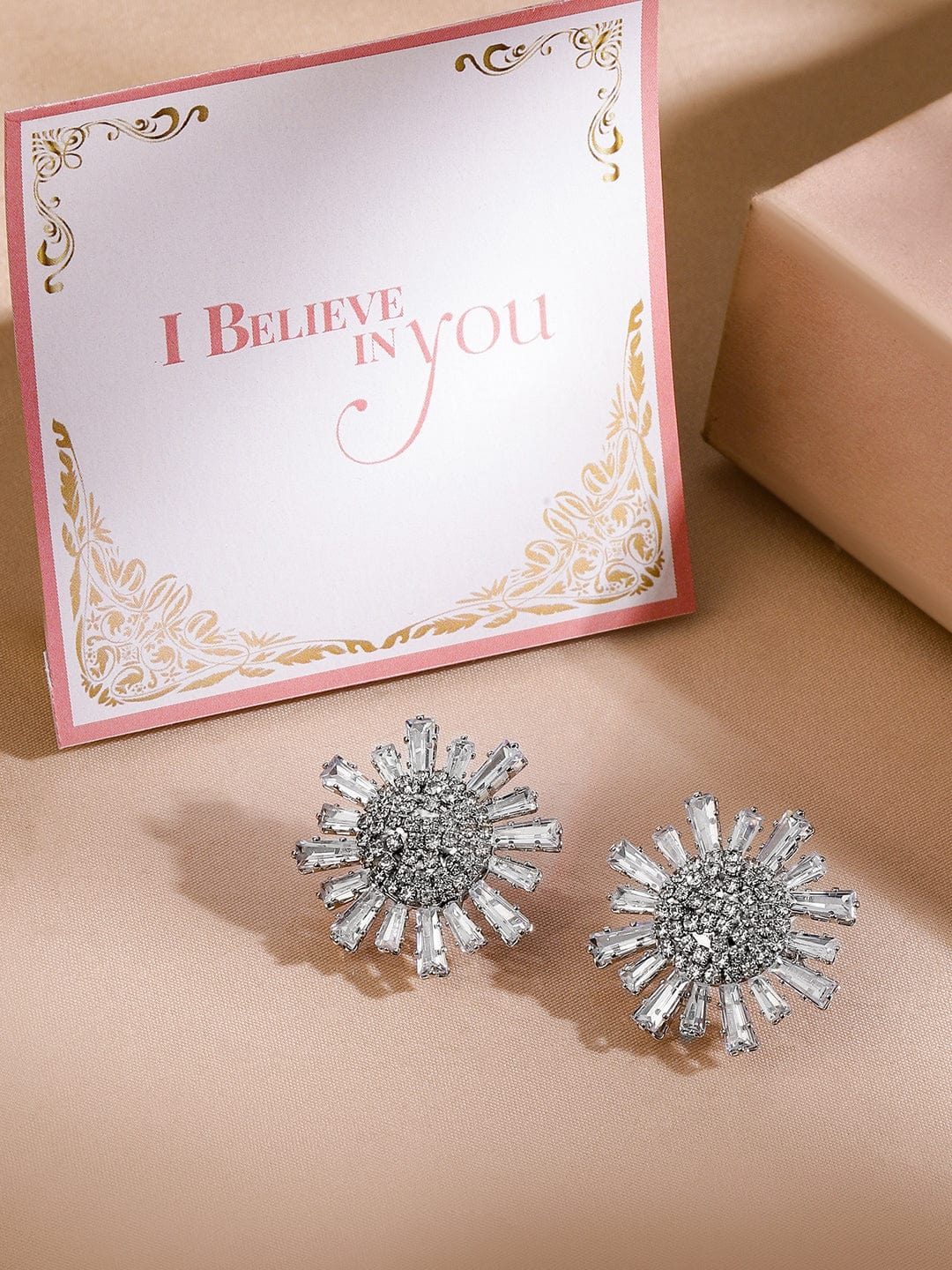Sparkling Flower Crystal Studs