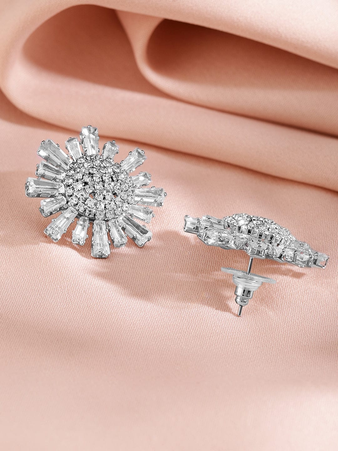 Sparkling Flower Crystal Studs