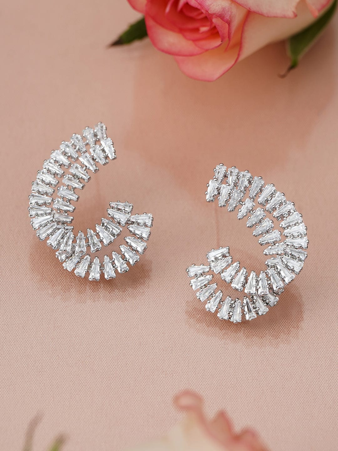 Modern Curves American Diamond Zirconia Studs