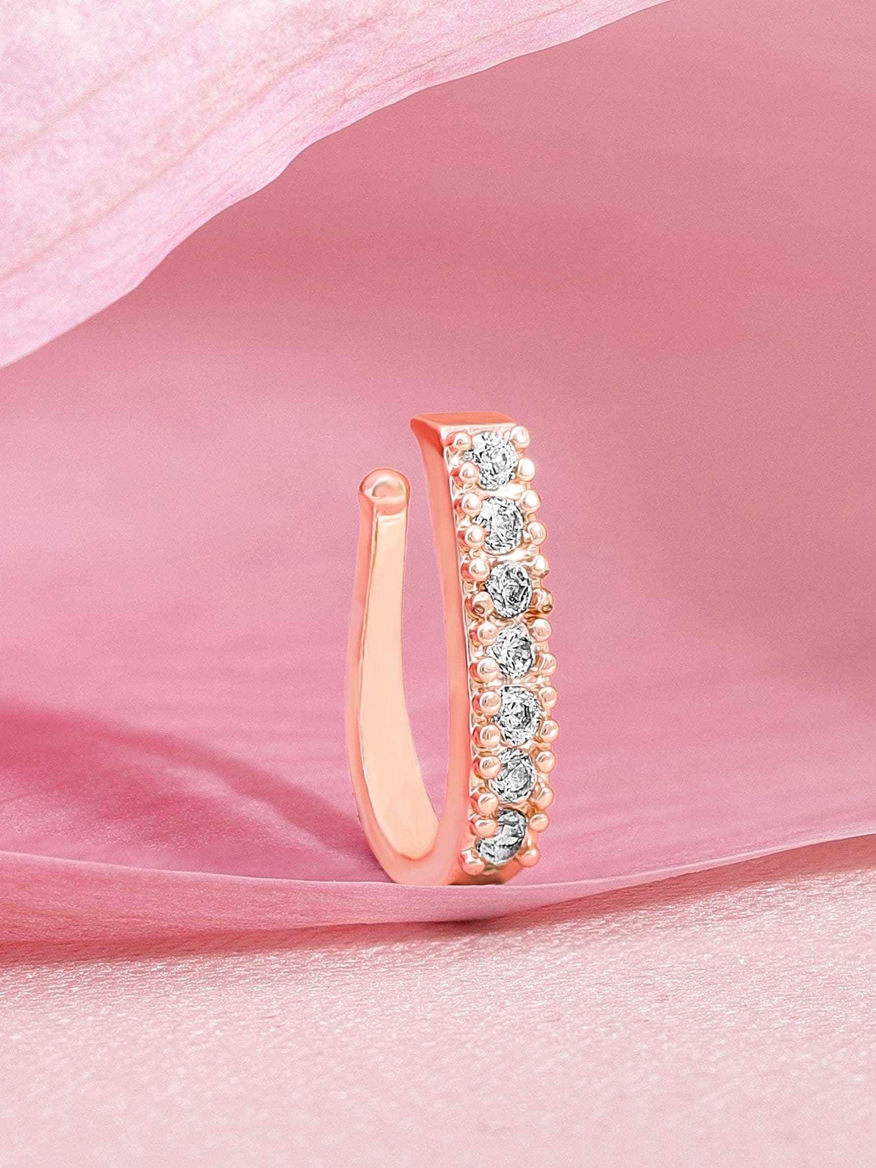 Rubans Rose Gold Plated Handcrafted Zircon Stone Nose Clip