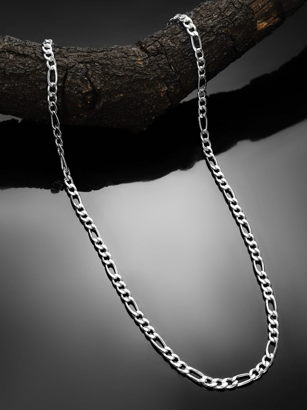 Rubans Silver-Plated Figaro Chunky Necklace for Men â€“ Bold & Stylish Statement Piece