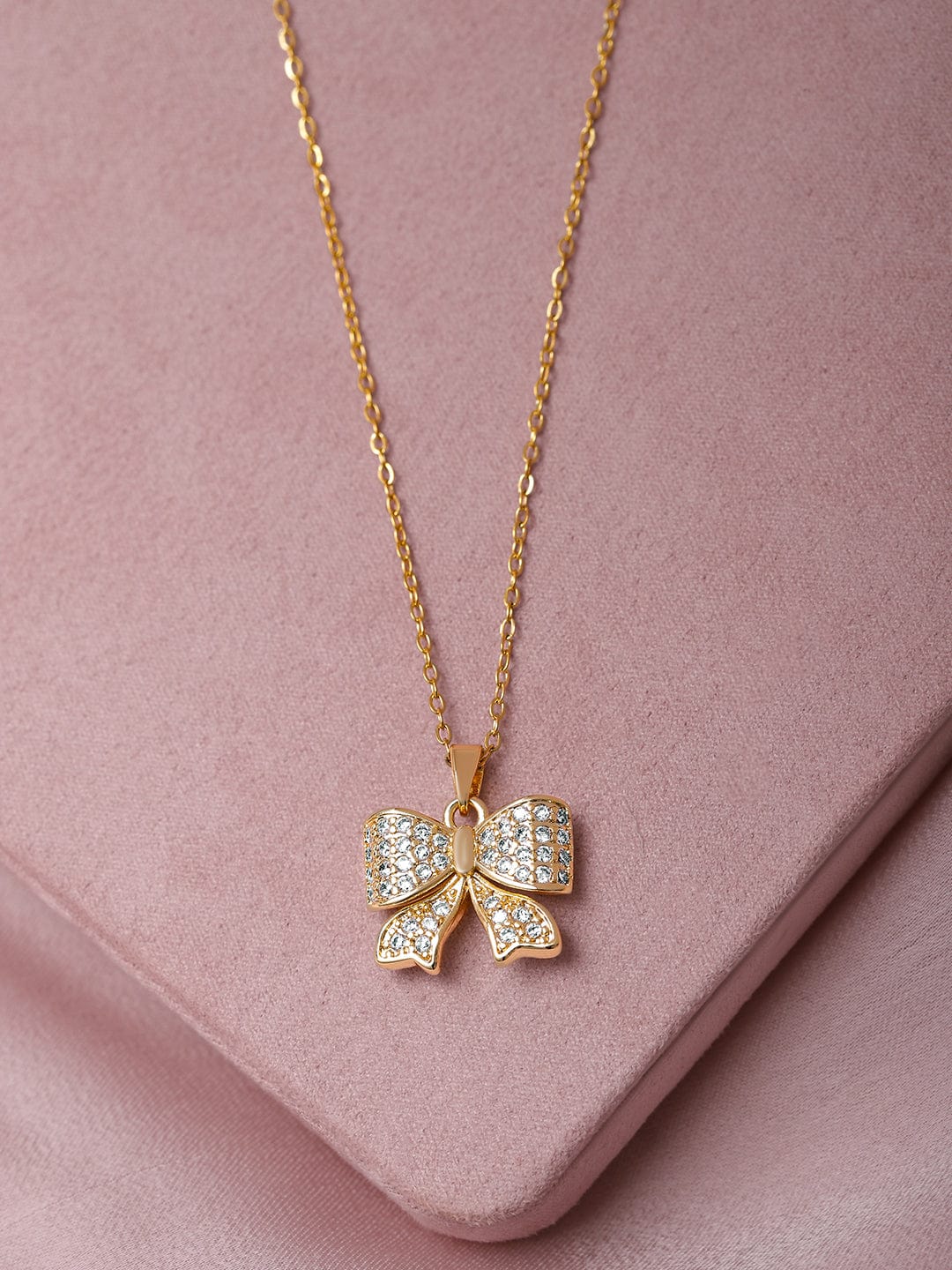 Stunning Bow Stainless Steel Pendant Necklace