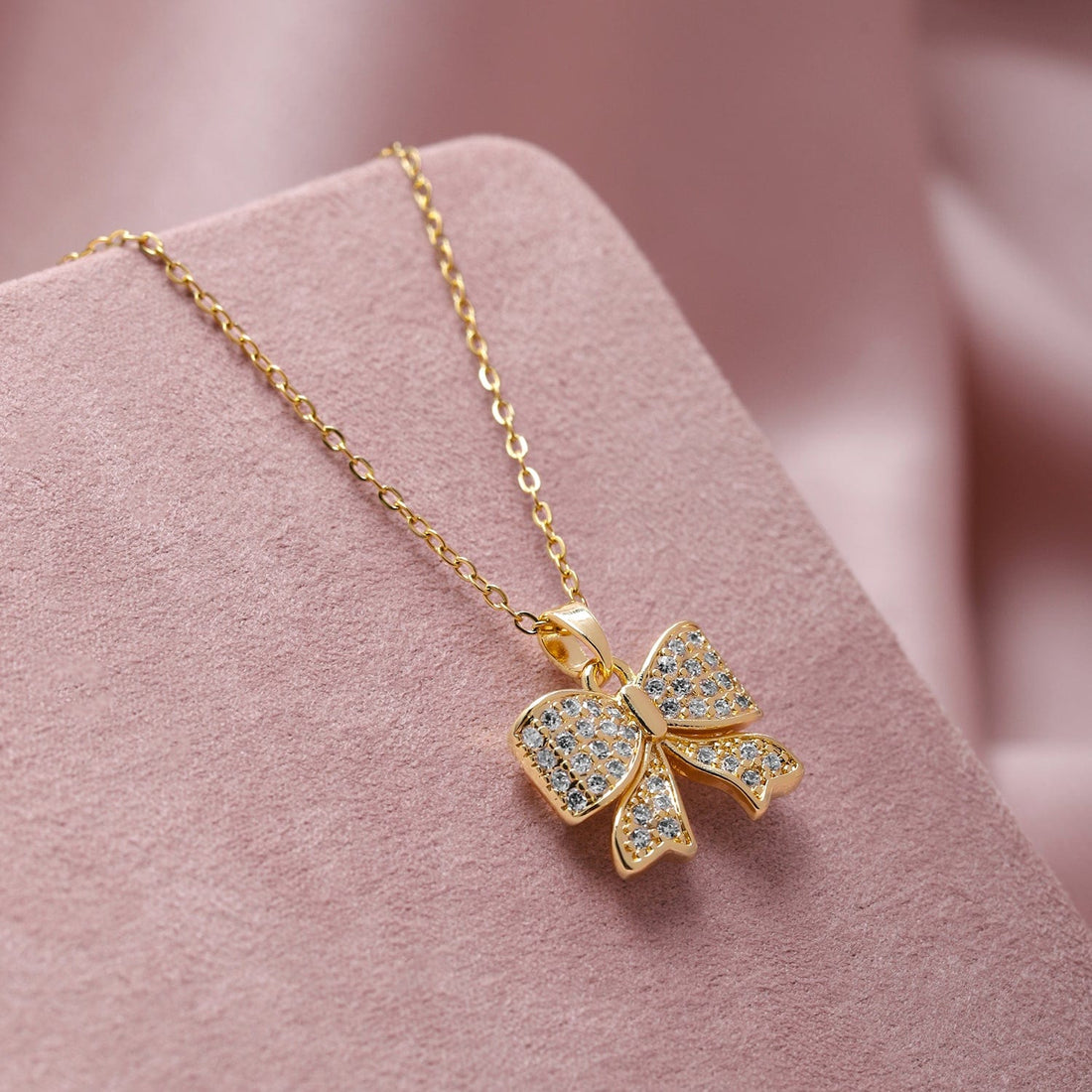 Stunning Bow Stainless Steel Pendant Necklace